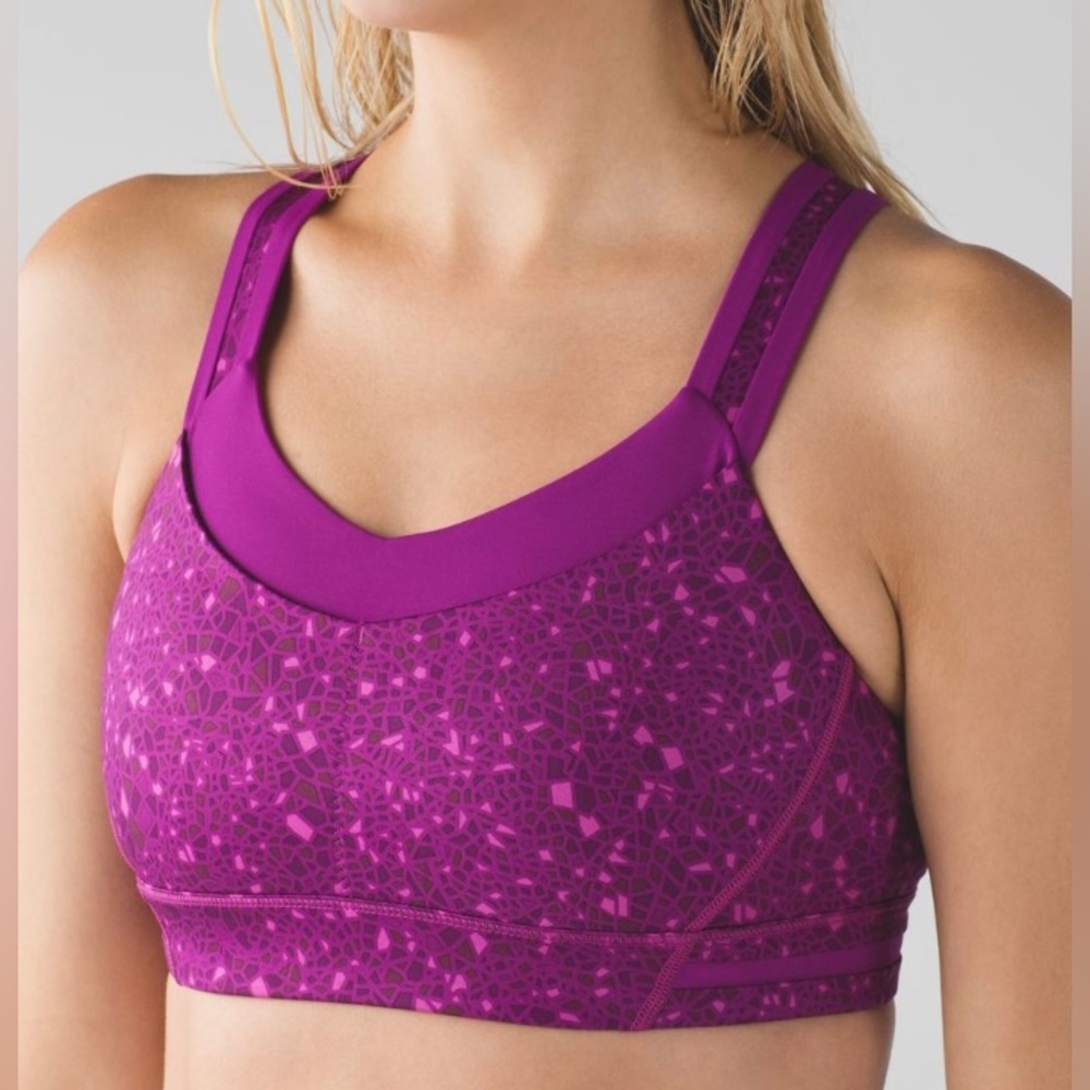 Lululemon Rack Pack Bra Paradise Geo Regal Plum Size 8 Gem